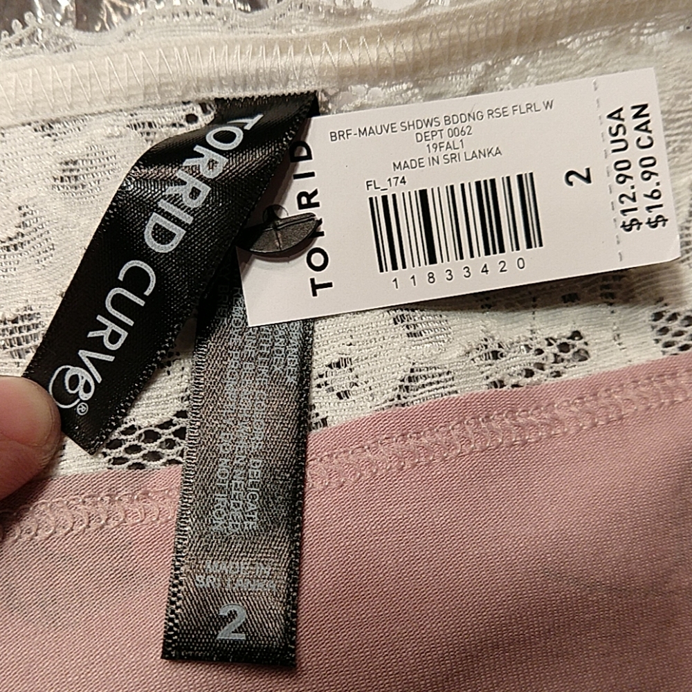 Torrid, size 2 NWT mauve and lace briefs - Picture 8 of 8